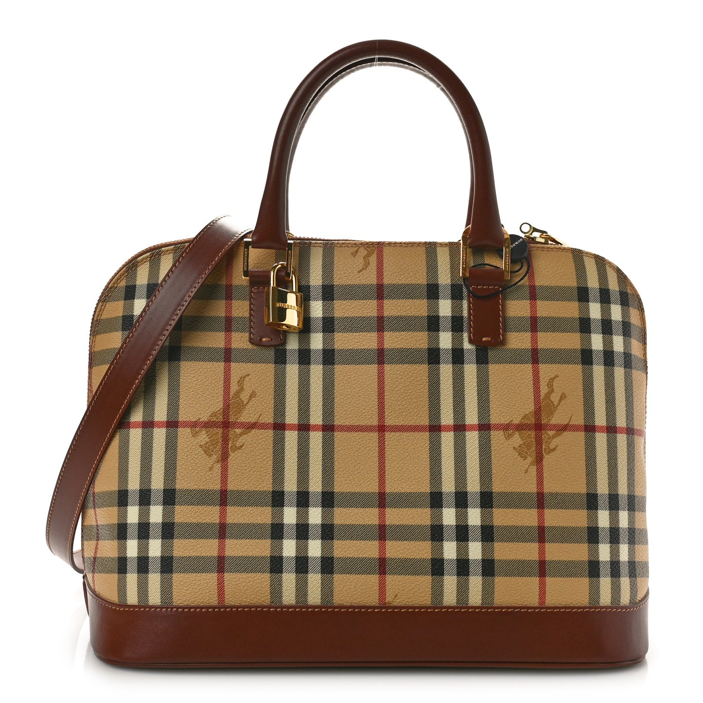 Haymarket Check Top Handle Crossbody Brown