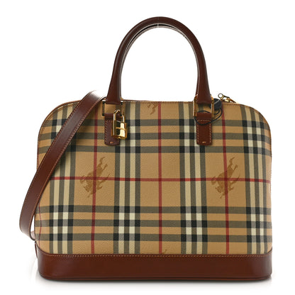 Burberry Haymarket Check Top Handle Crossbody Brown 1 of 8