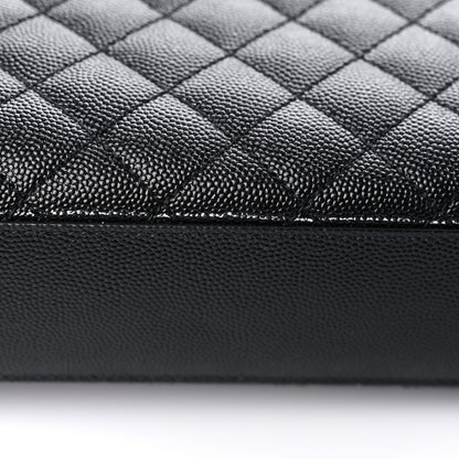 Saint Laurent Grain De Poudre Textured Mixed Matelasse Large Triquilt Monogram Monochrome Satchel Black 10 of 10
