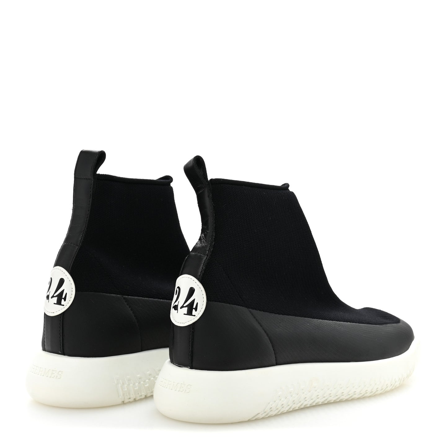 Mesh Calfskin 24 Sneakers 36 Black White