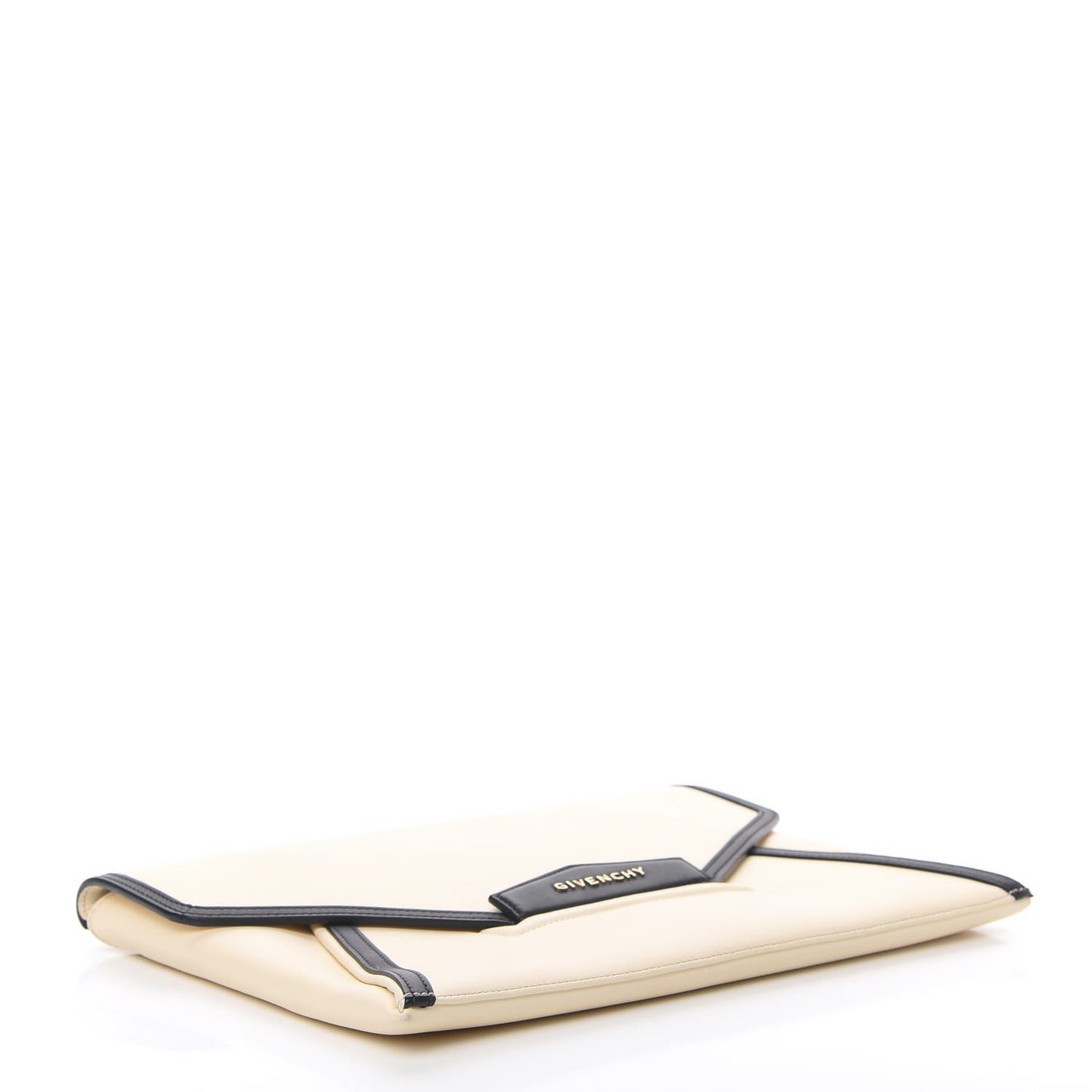 Smooth Calfskin Antigona Envelope Clutch Nude Black
