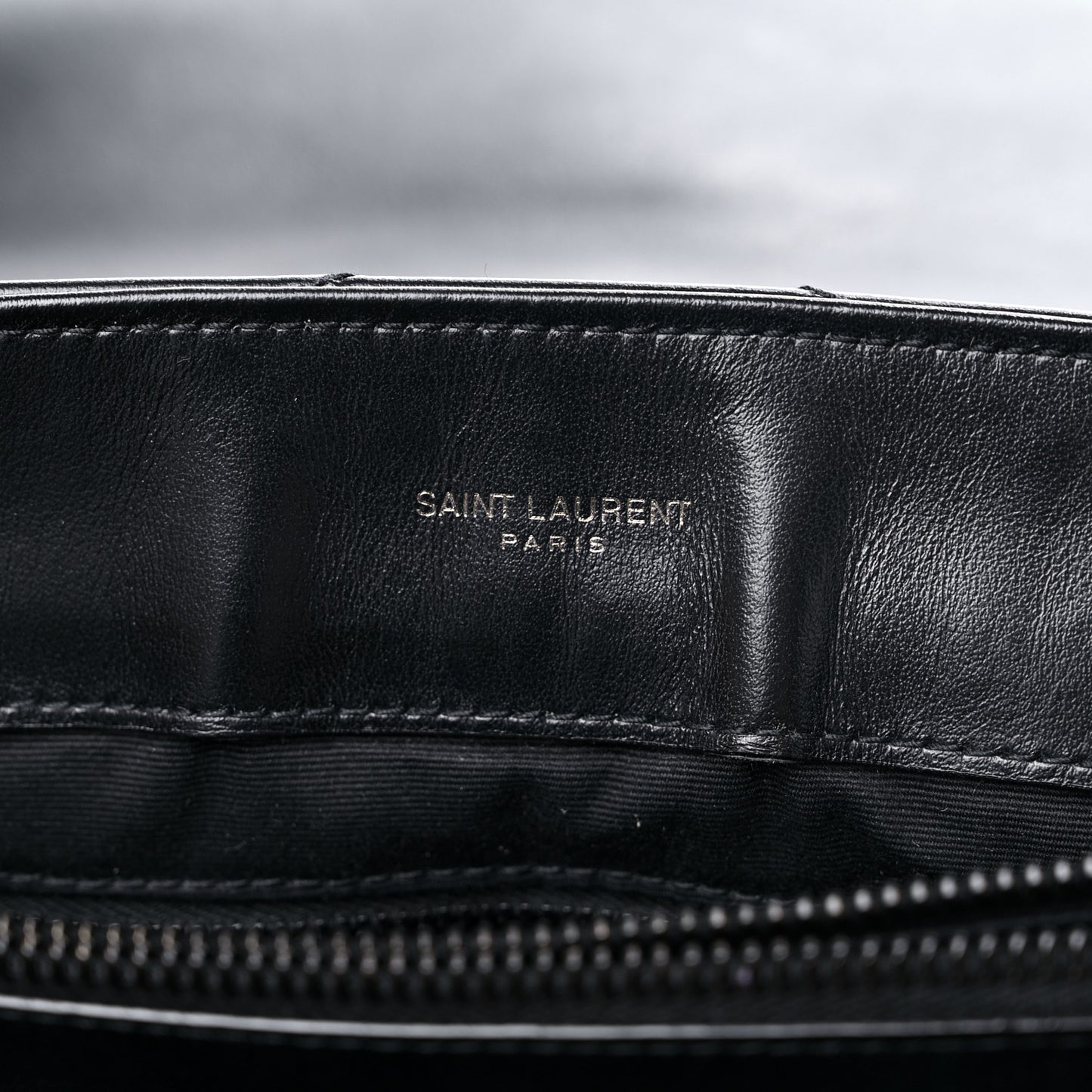 Calfskin Y Quilted Monogram MonochromeMedium Loulou Chain Satchel Black