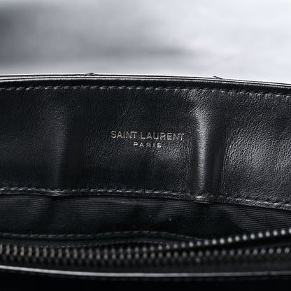 Saint Laurent Calfskin Y Quilted Monogram MonochromeMedium Loulou Chain Satchel Black 6 of 18