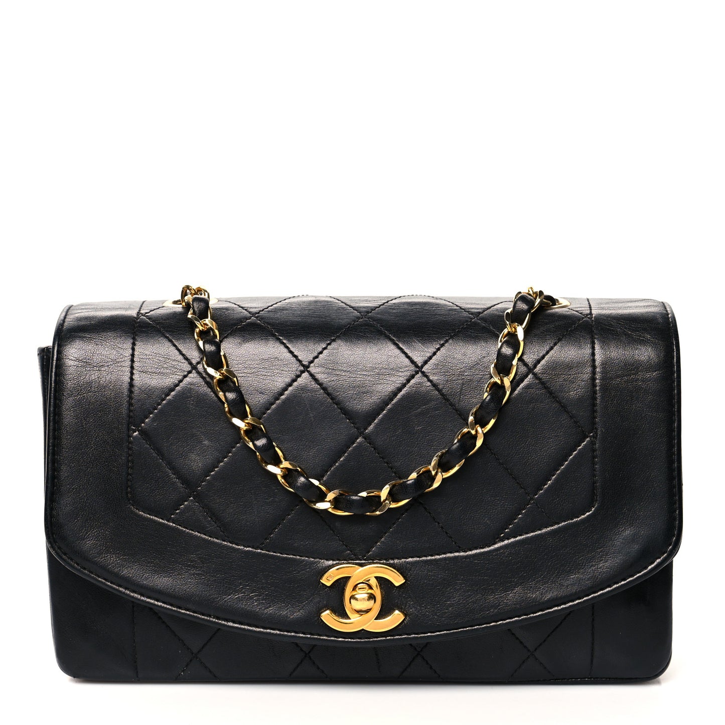 Lambskin Quilted Small Single Flap Black