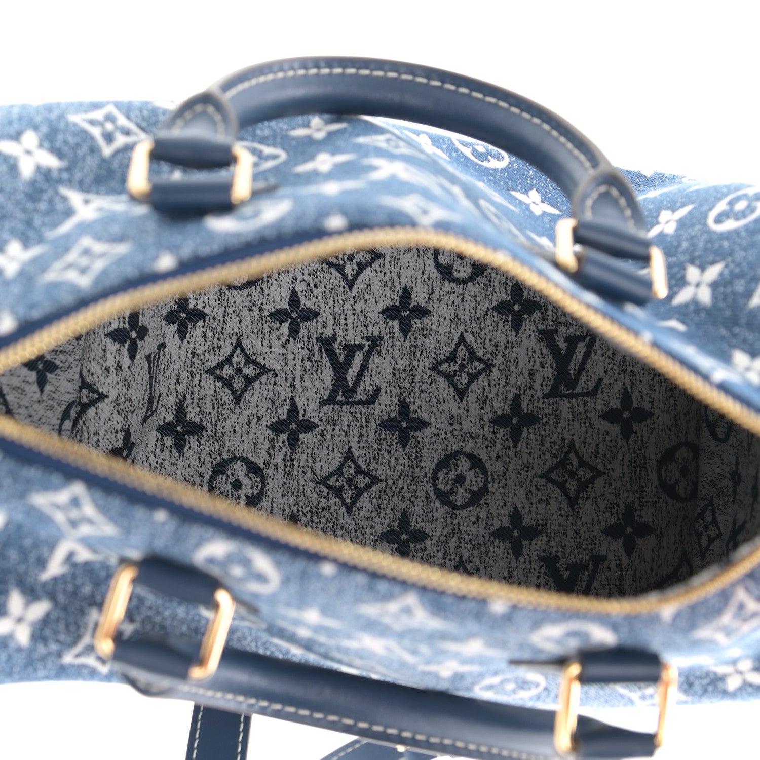 Louis Vuitton Monogram Jacquard Denim Speedy Bandouliere 25 Bleu 5 of 9