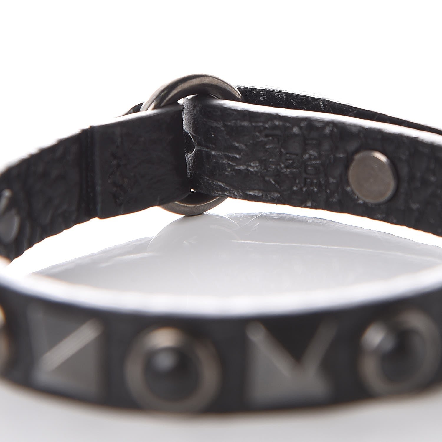 Valentino Garavani Calfskin Rockstud Rolling Bracelet Black 4 of 5