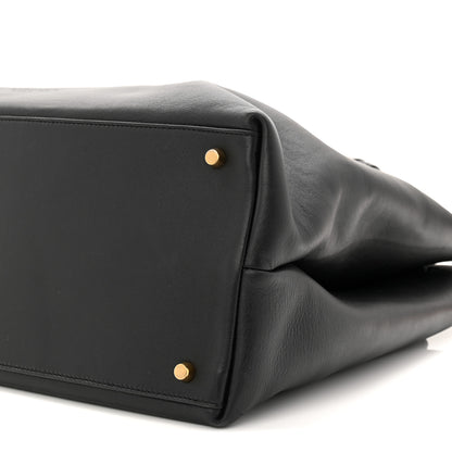 Bottega Veneta Silky Calfskin Large Andiamo Shoulder Bag Black 9 of 10