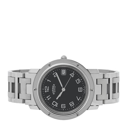 Hermes Stainless Steel 36mm Clipper Quartz Watch Black 2 of 4
