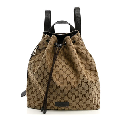 Gucci Monogram Dollar Calfskin O Drawstring Backpack Beige Ebony Testa di Moro Dark Chocolate 1 of 10
