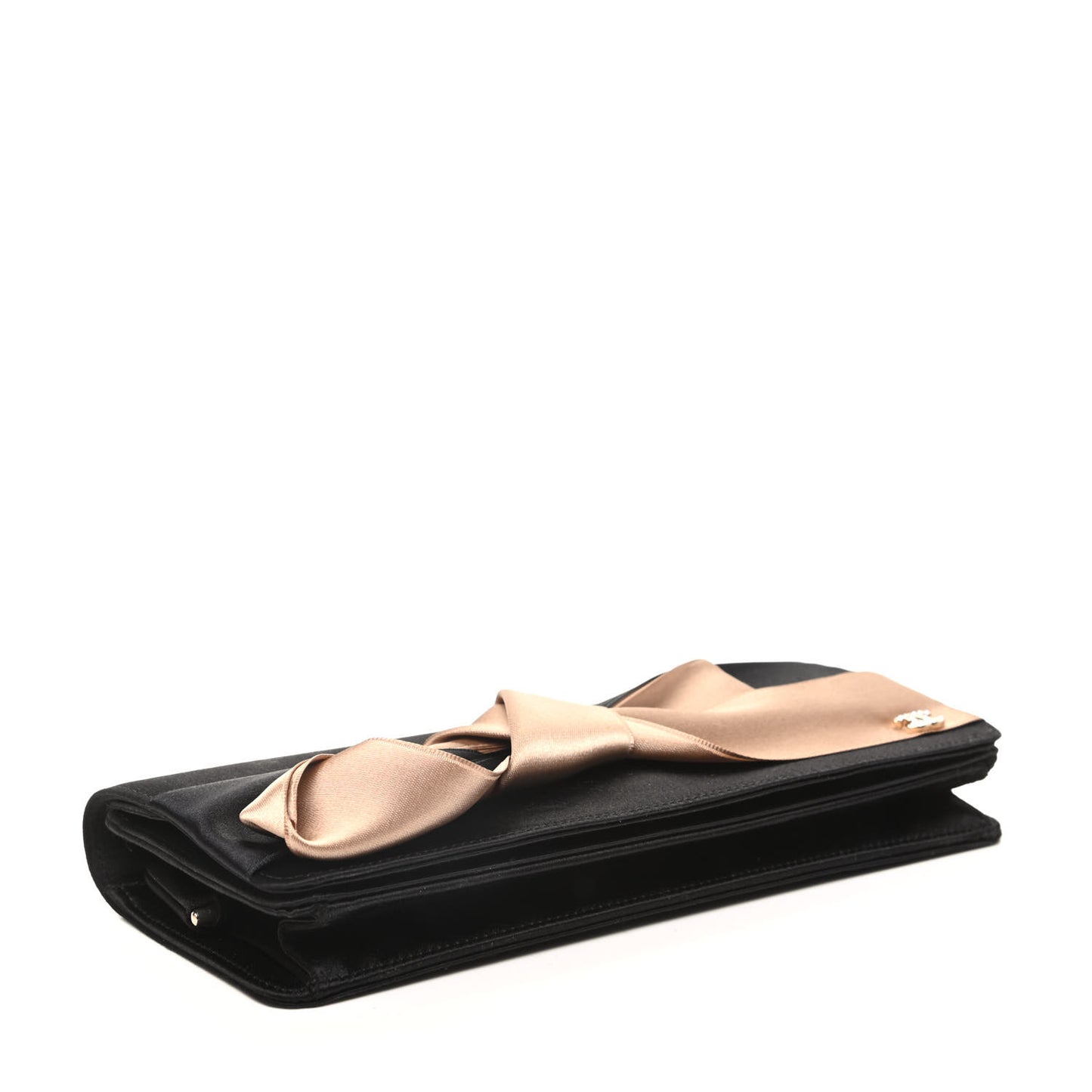 Satin Bow Clutch Black