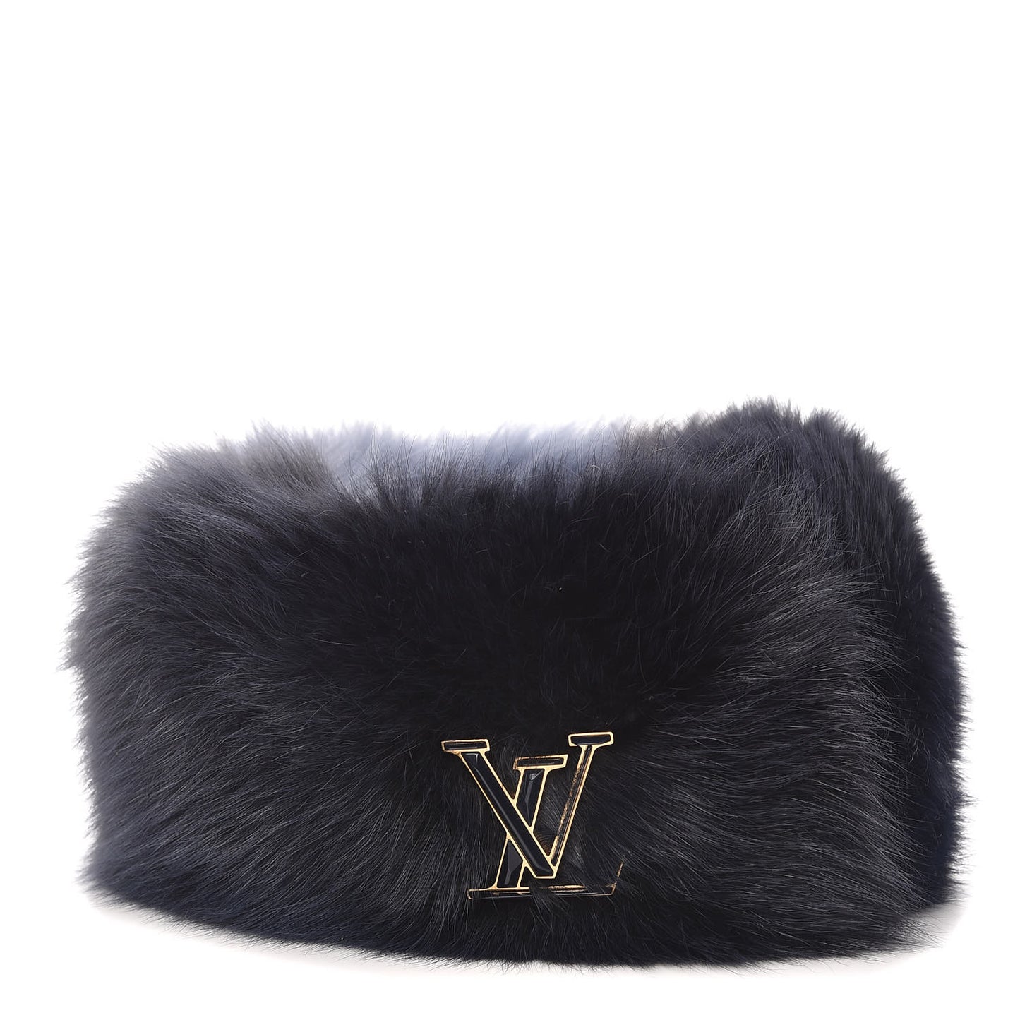 Nathalia Fox Fur Scarf Blue Nuit