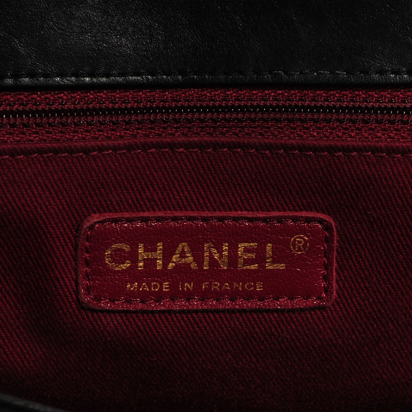Aged Calfskin Quilted Large Pondichery Flap Black