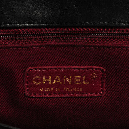 Chanel Aged Calfskin Quilted Large Pondichery Flap Black 6 of 8