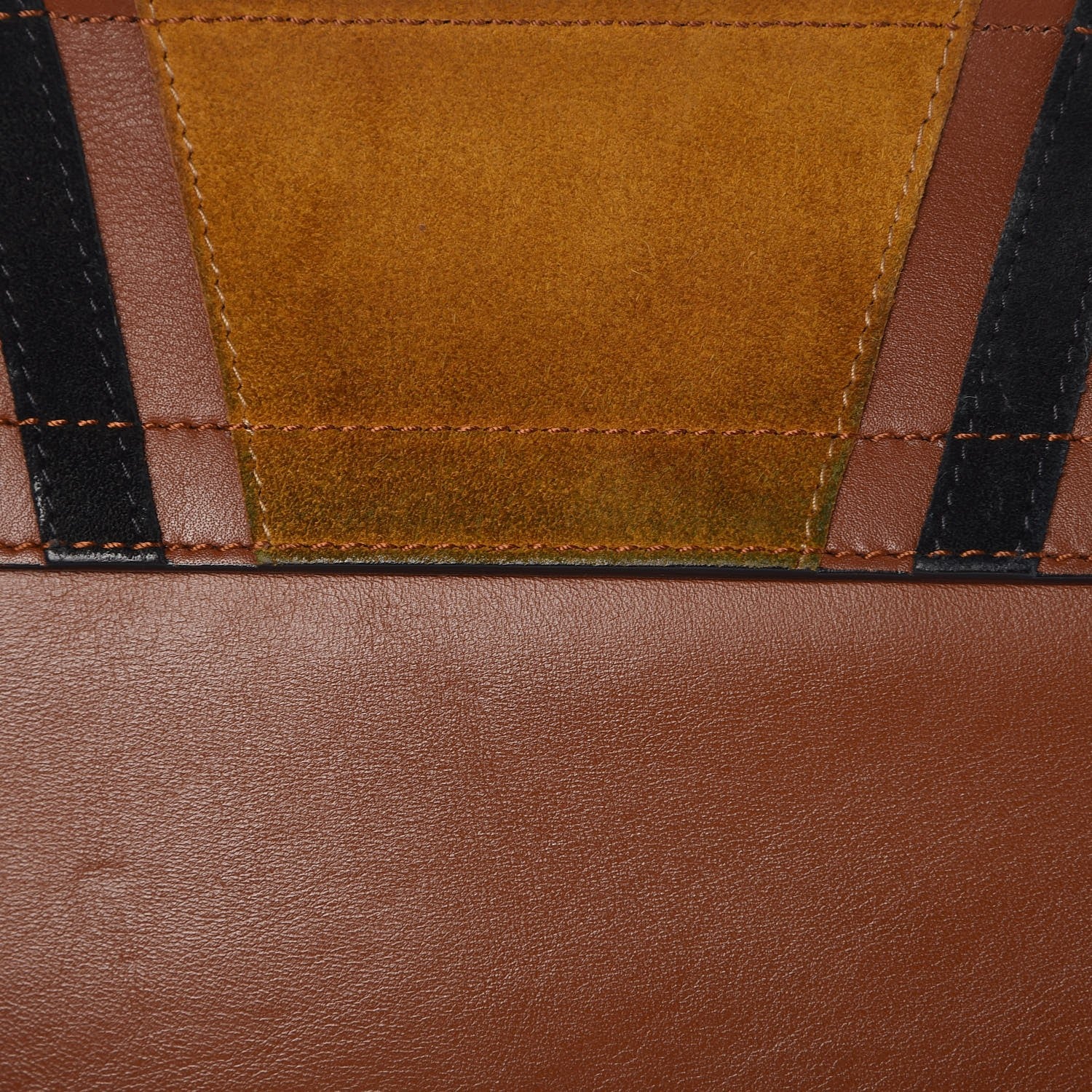 Chloe Suede Calfskin Patchwork Medium Faye Shoulder Bag Tobacco 9 of 10