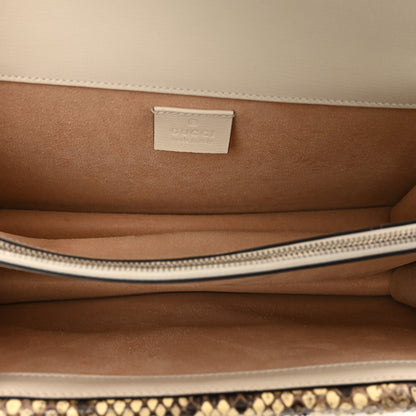 Gucci Calfskin Snakeskin Enamel Small Dionysus Shoulder Bag White Beige Electric Blue 6 of 13