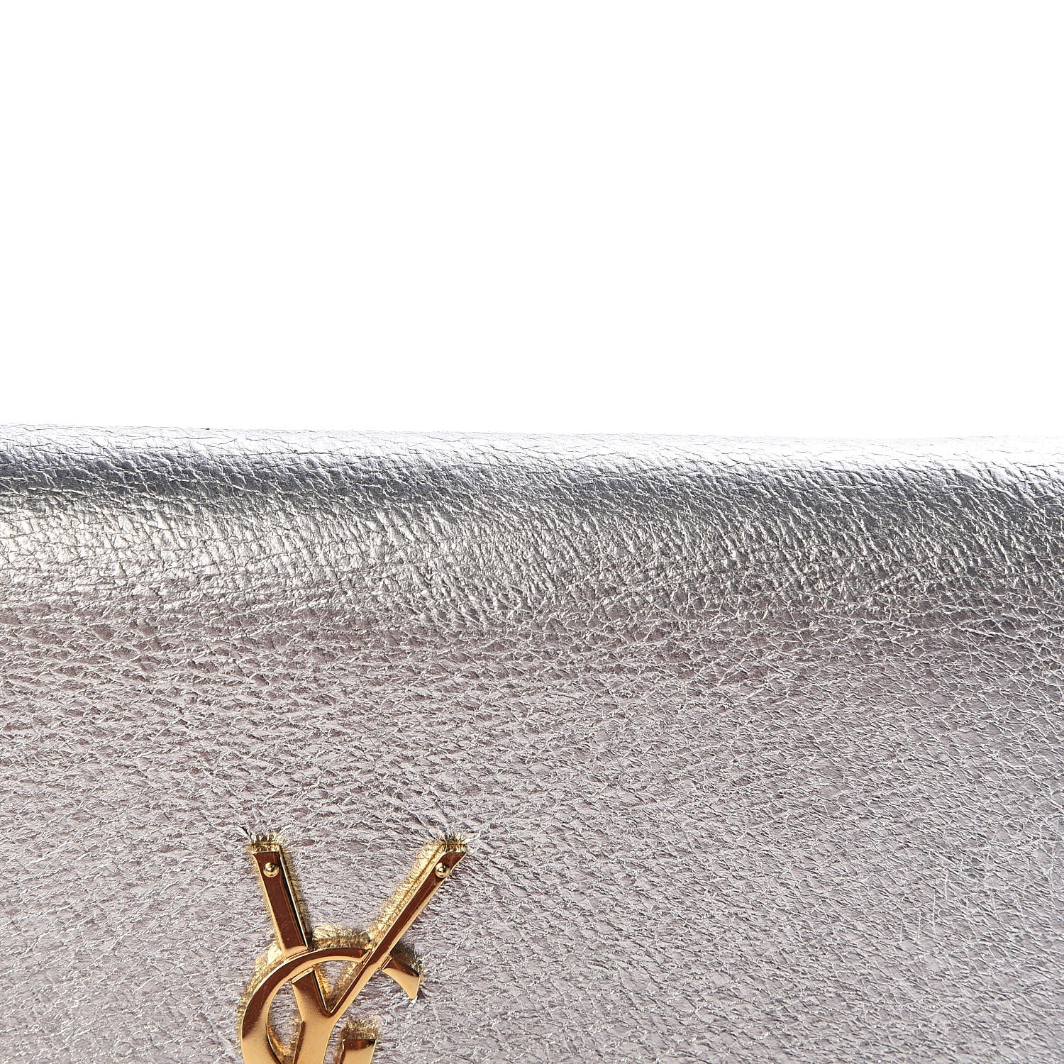 Saint Laurent Metallic Calfskin Classic Monogram Kate Tassel Chain Wallet Platine 8 of 11