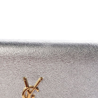 Saint Laurent Metallic Calfskin Classic Monogram Kate Tassel Chain Wallet Platine 8 of 11
