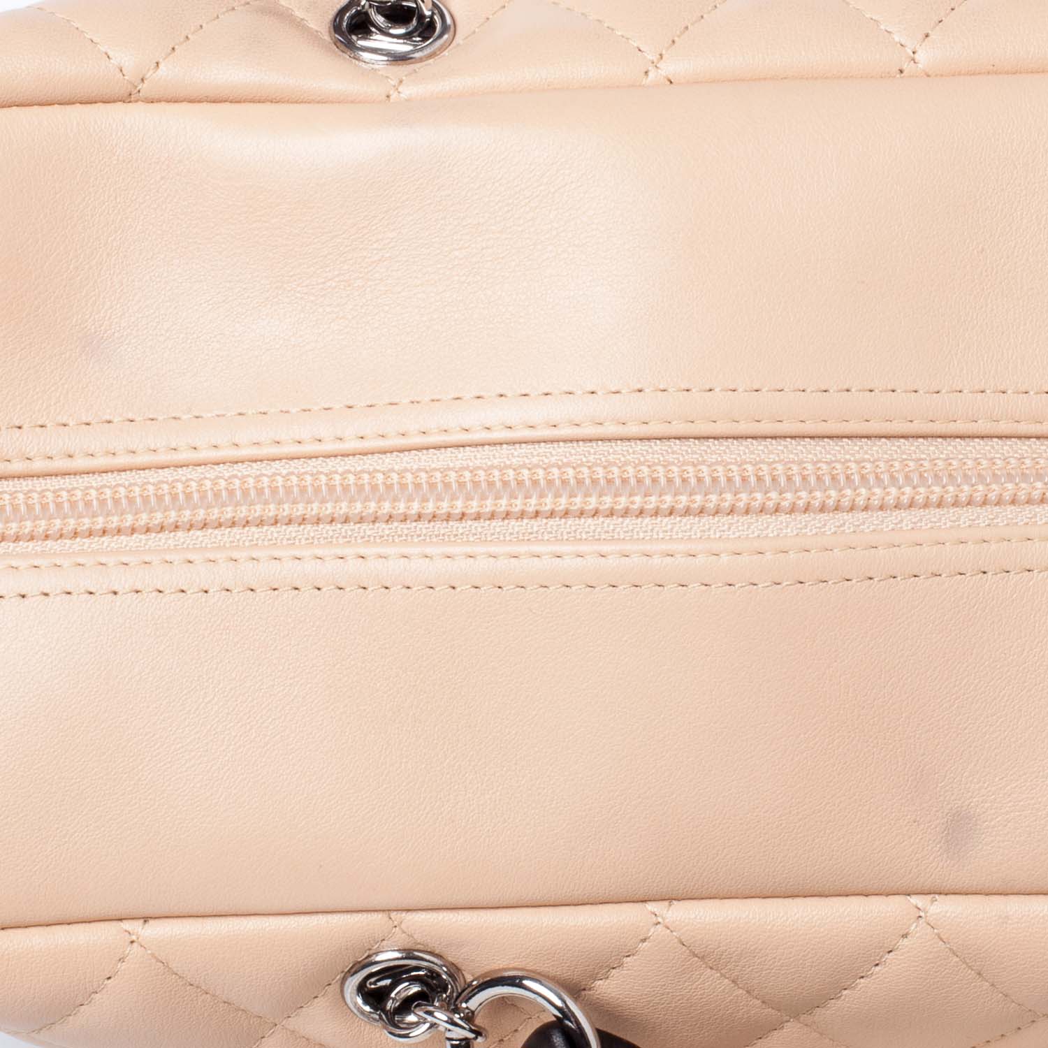 Chanel Calfskin Quilted Large Cambon Bowler Beige Black 7 of 11