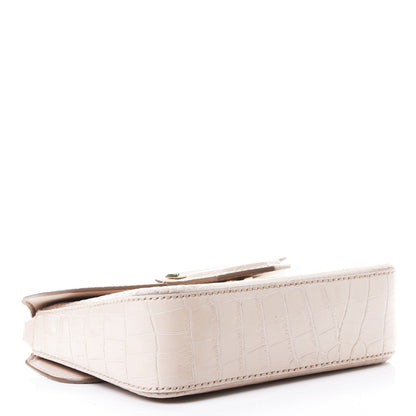Givenchy Calfskin Crocodile Embossed Mini Nobile Shoulder Bag Nude Pink 3 of 5