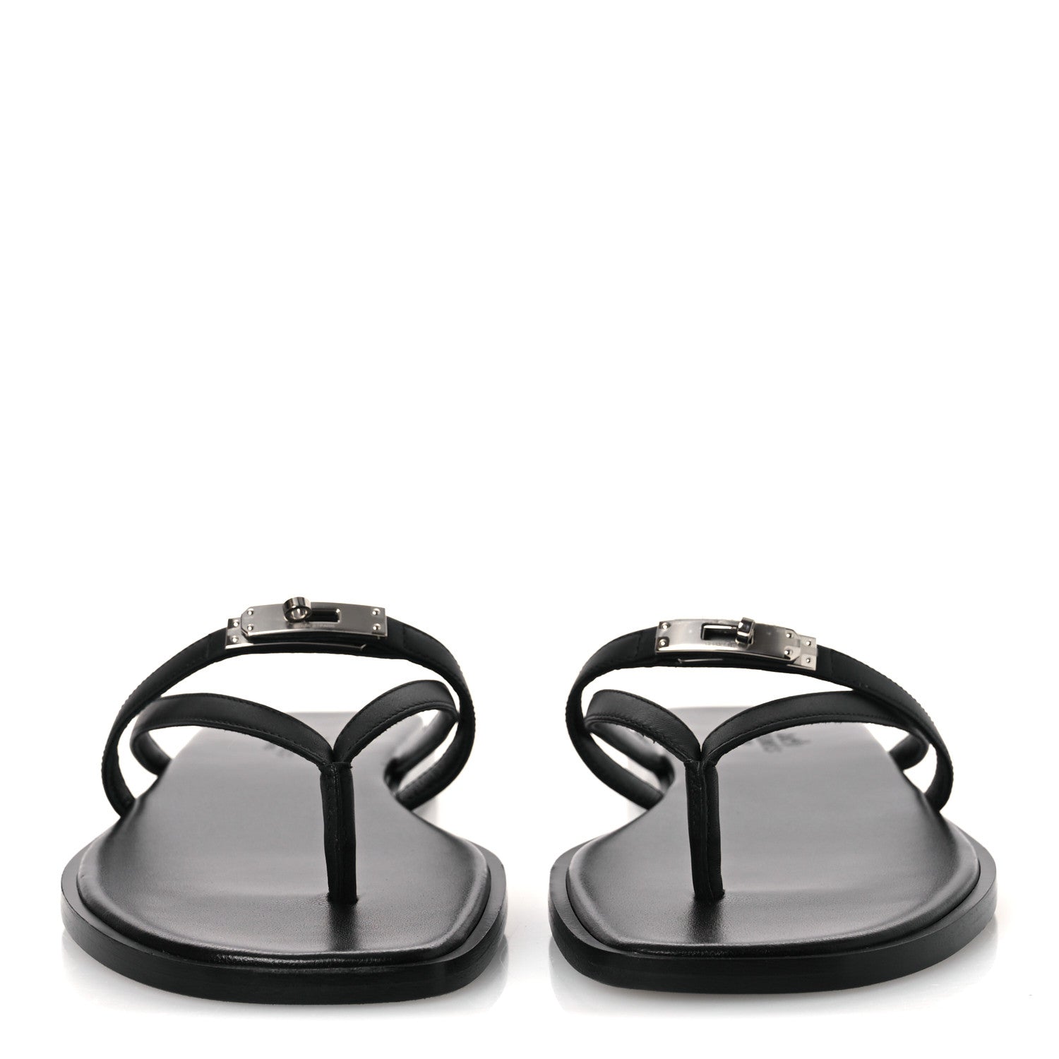 Hermes Calfskin Miss Sandals 37 Black 3 of 11