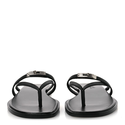Hermes Calfskin Miss Sandals 37 Black 3 of 11