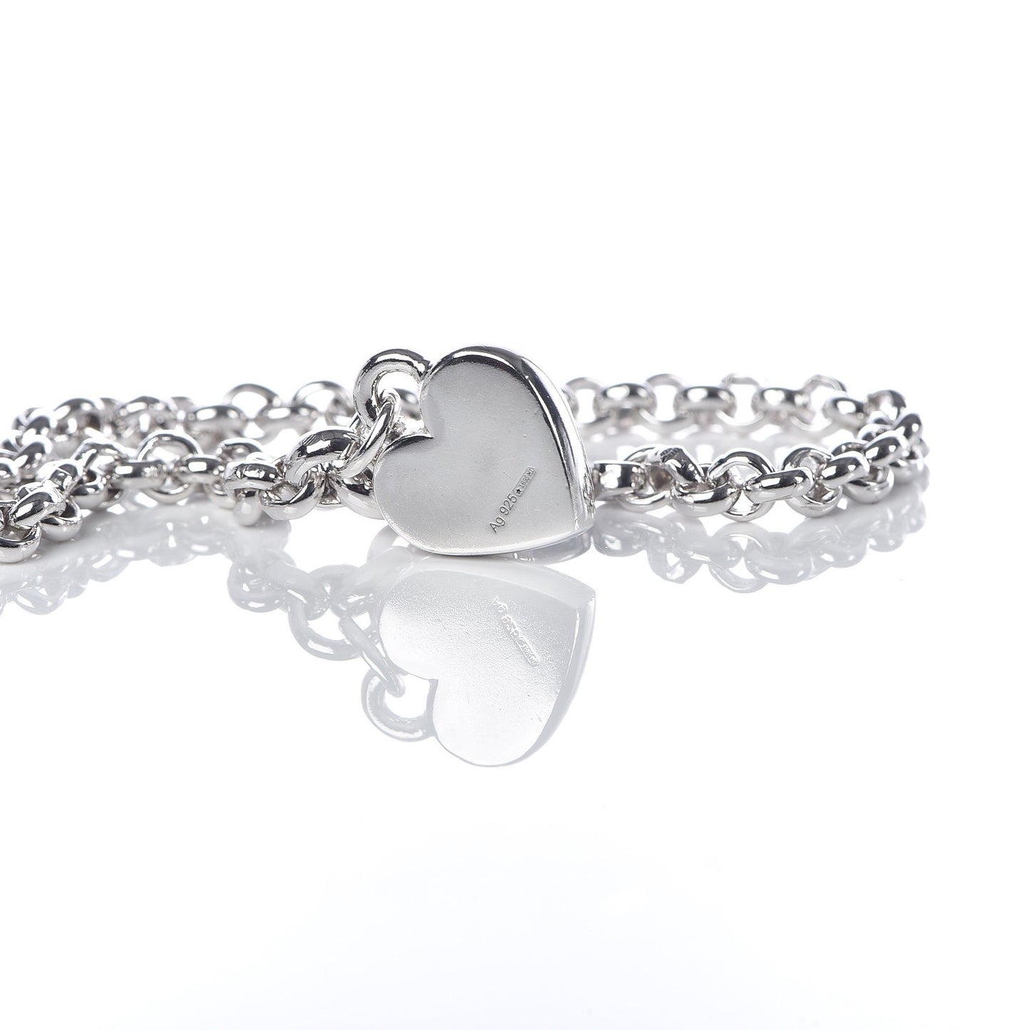 Sterling Silver Trademark Heart Charm Bracelet