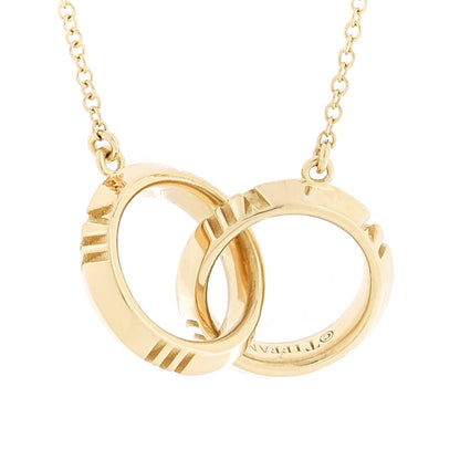 Tiffany 18K Yellow Gold Interlocking Atlas Open Pendant Necklace 4 of 6