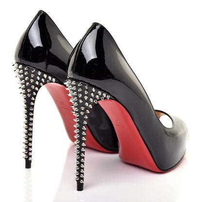 Christian Louboutin Patent New Very Prive Spikes 120 Pumps 37 Black 4 of 9