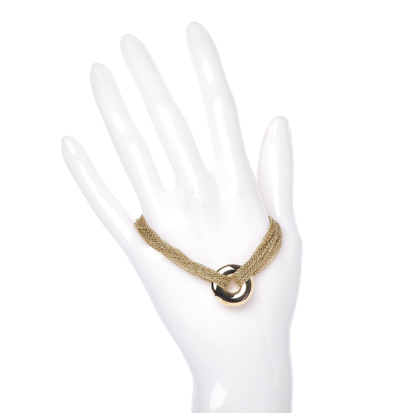 18K Yellow Gold Multi-Chain Circle Toggle Bracelet