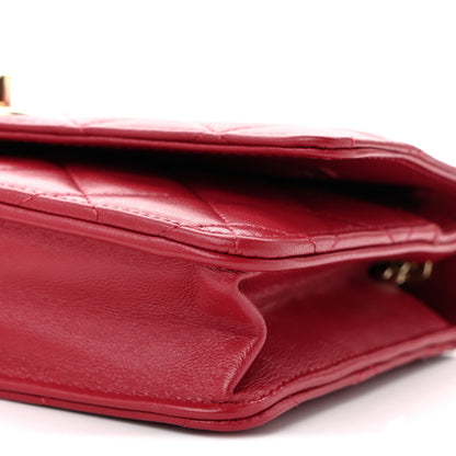 Chanel Lambskin Quilted Trendy CC Wallet On Chain WOC Red 11 of 11