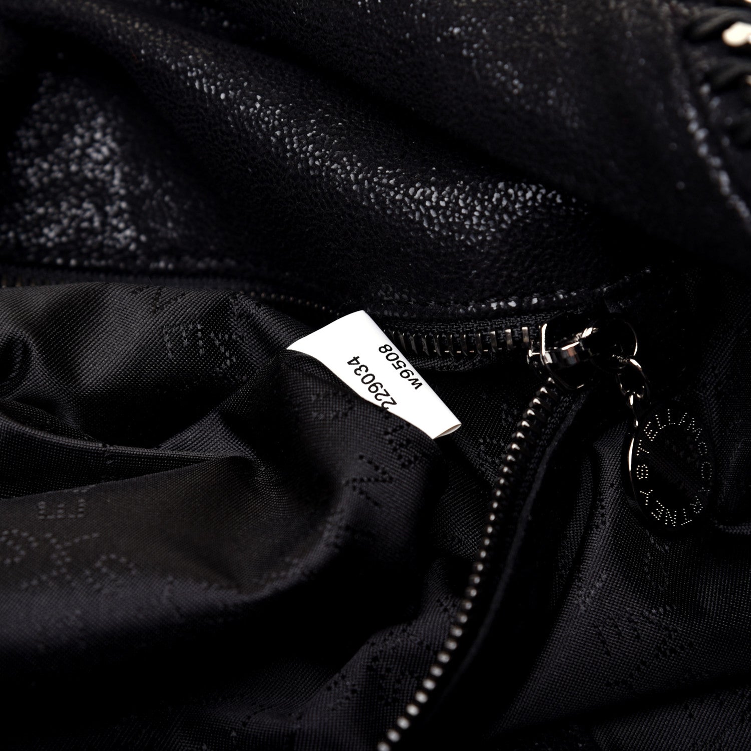 Stella McCartney Eco Fur Houndstooth Big Falabella Fold Over Tote Black White 9 of 10