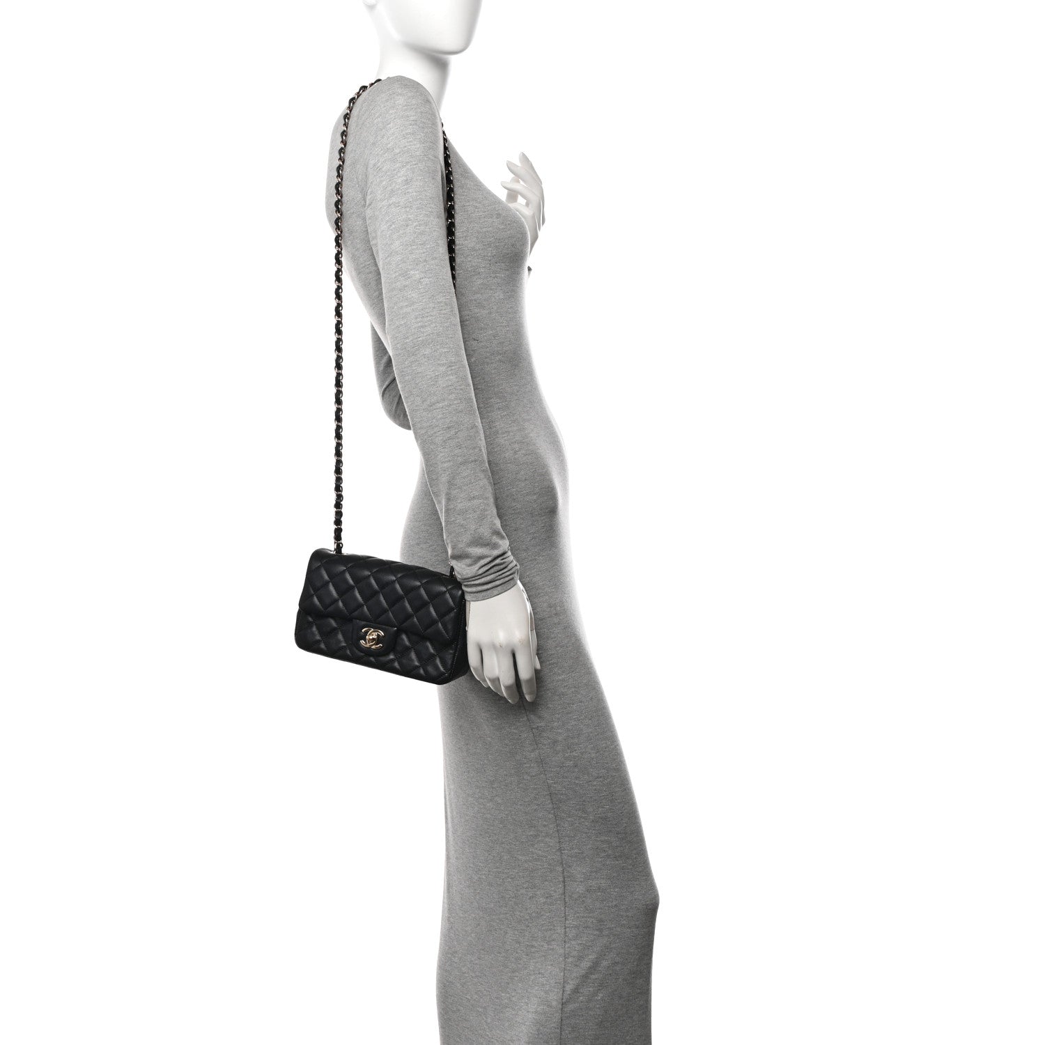 Chanel Lambskin Quilted Mini Rectangular Flap Black 2 of 11