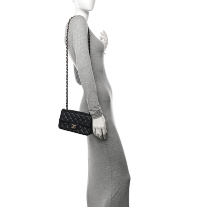 Chanel Lambskin Quilted Mini Rectangular Flap Black 2 of 11