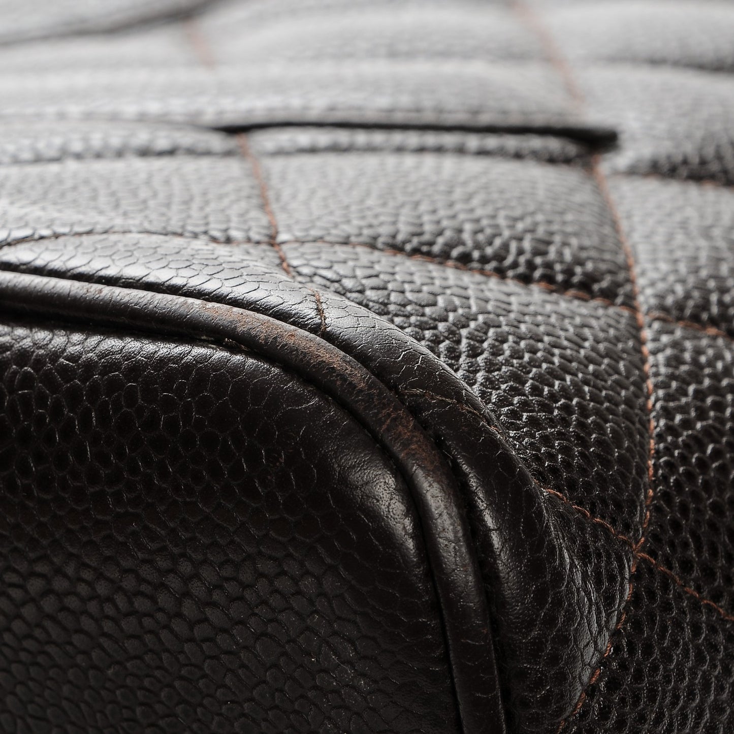 Caviar Quilted Medallion CC Tote Dark Brown