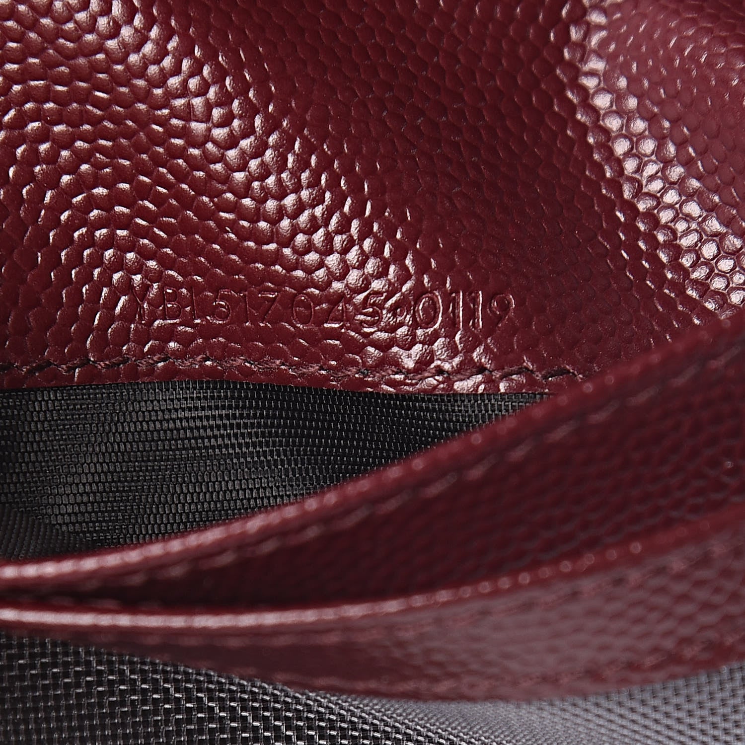 Saint Laurent Grain De Poudre Matelasse Chevron Monogram Zipped Card Case Palissandre 7 of 8