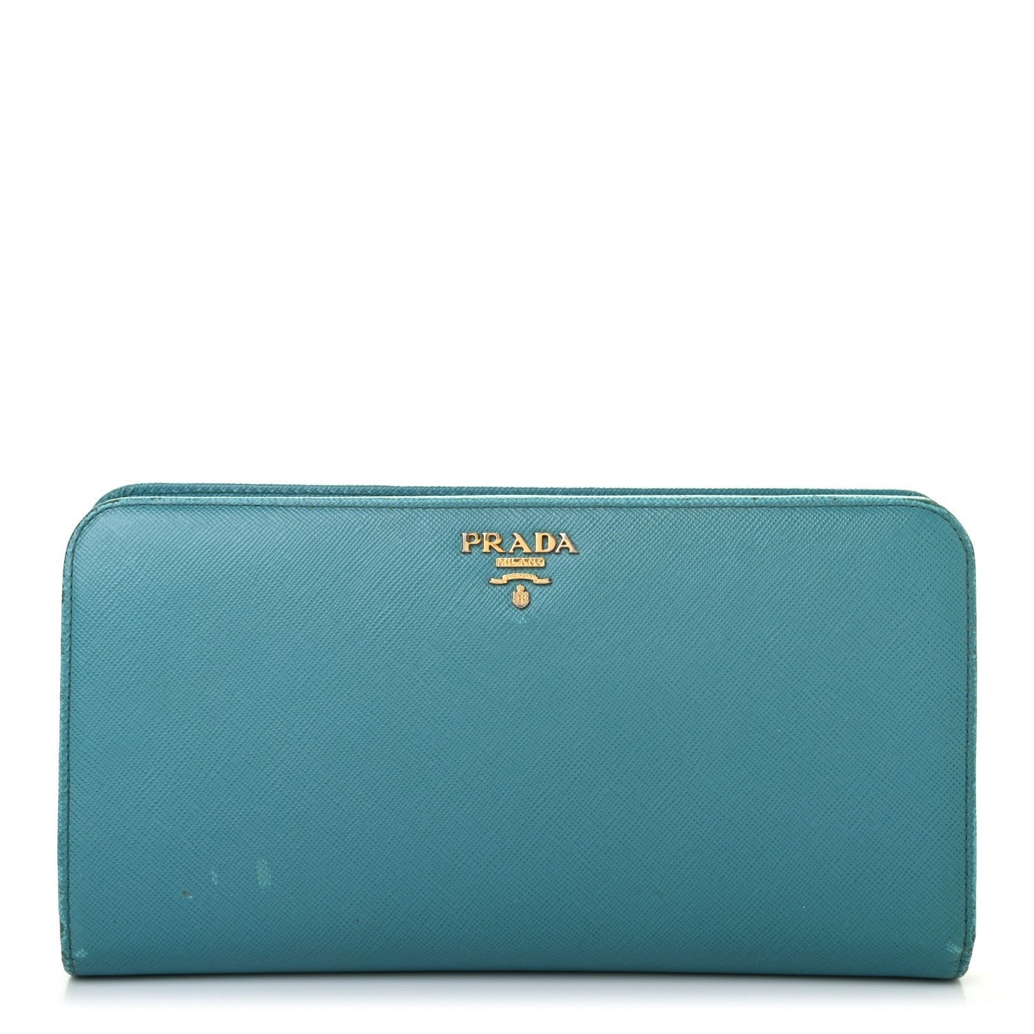 Prada Saffiano Metal Zip Around Wallet Voyage 1 of 6