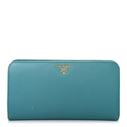 Prada Saffiano Metal Zip Around Wallet Voyage 1 of 6