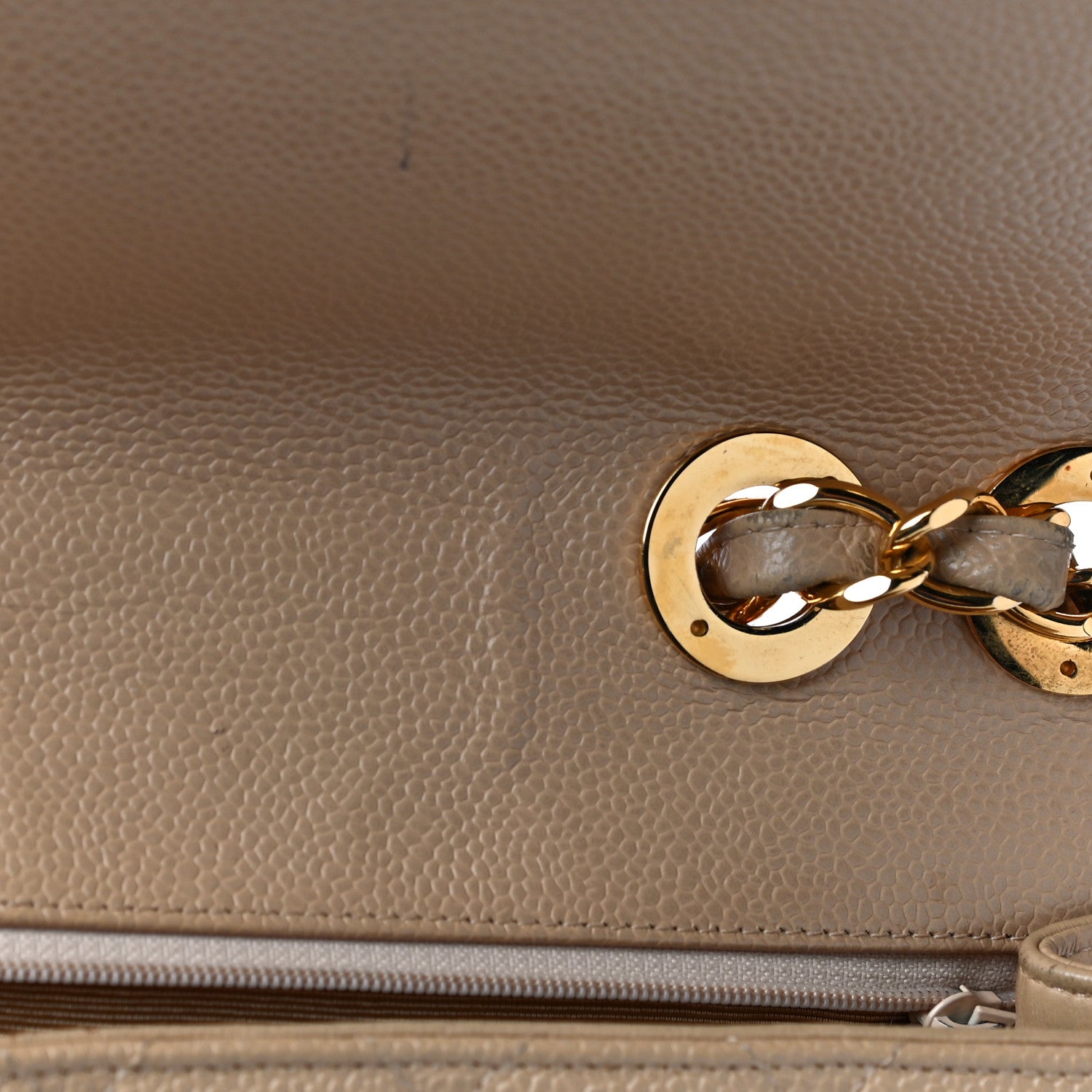 Chanel Caviar Quilted Jumbo Single Flap Beige 22 of 28