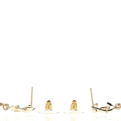Chanel Pearl CC Heart Drop Earrings Gold 3 of 5