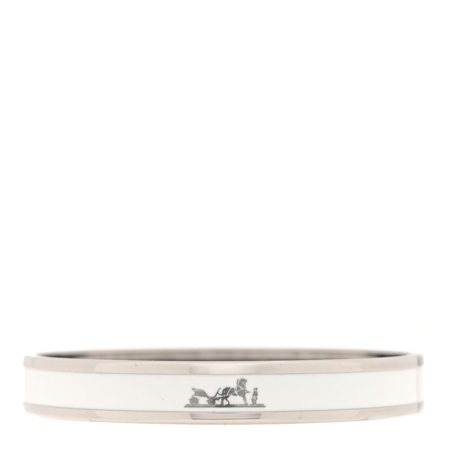 Enamel Printed Narrow Caleche Bracelet 62 White