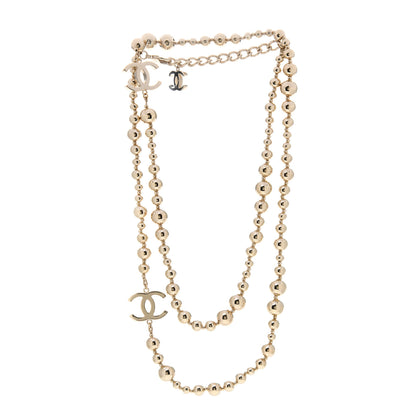 Chanel Metal Bead CC Long Necklace Gold 3 of 5