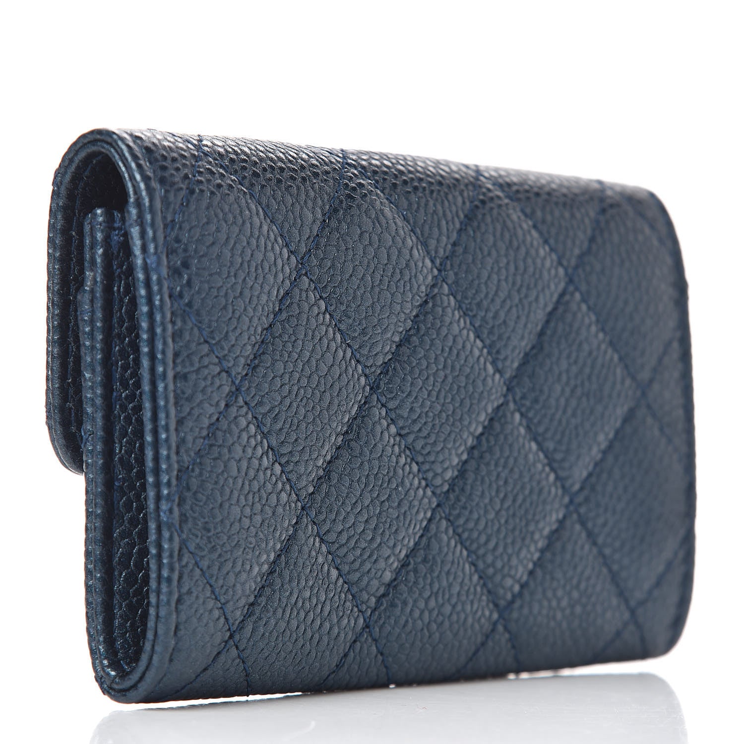 Chanel Iridescent Caviar Quilted Flap Card Holder Dark Blue 2 of 8
