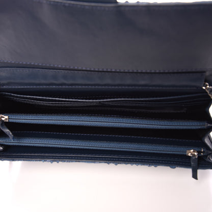 Chanel Matte Snakeskin Ultimate Stitch Flap Clutch With Chain Blue 5 of 7