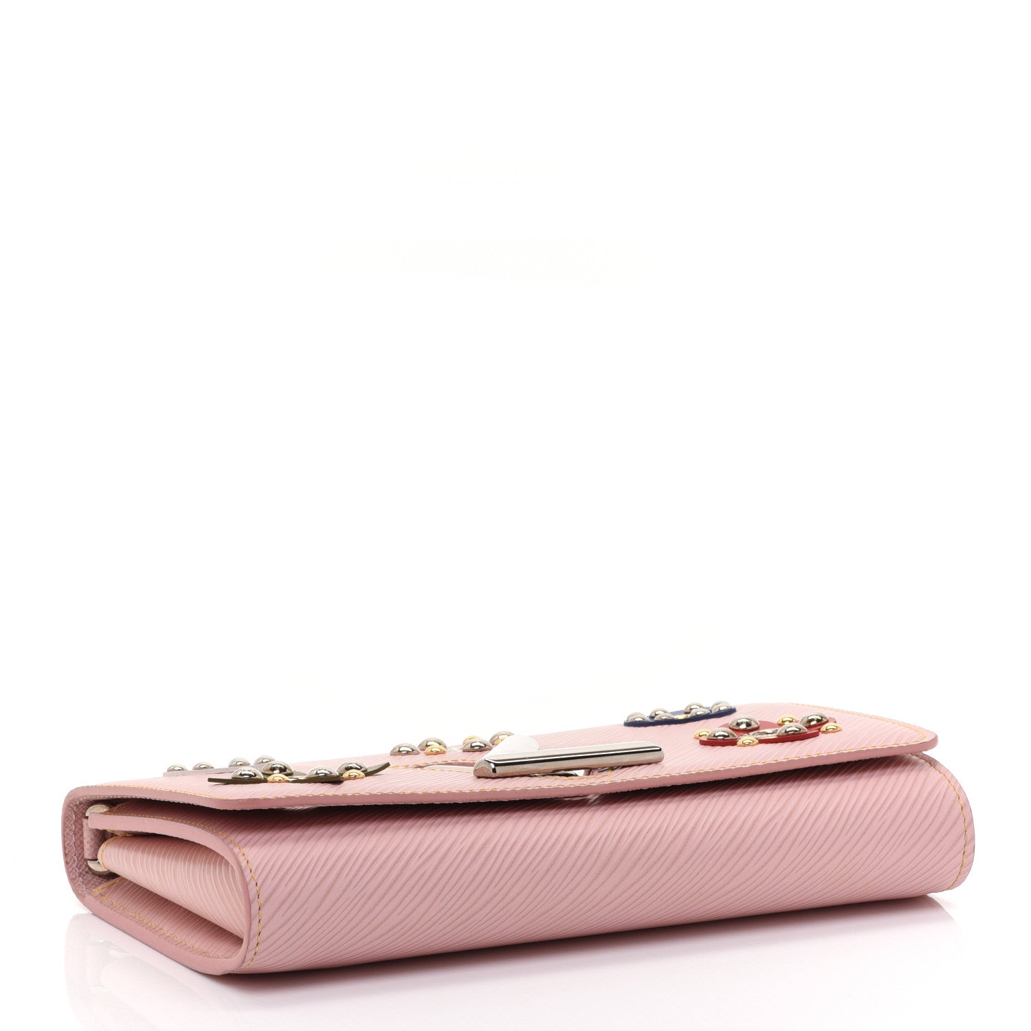 Louis Vuitton Epi Mechanical Flowers Twist Chain Wallet Rose Ballerine 4 of 13