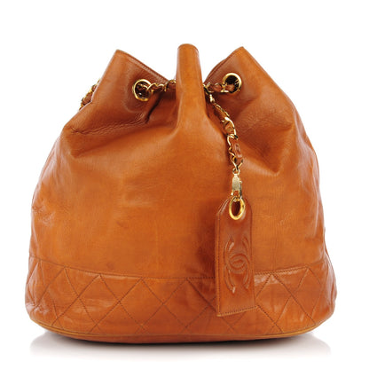 Chanel Lambskin Drawstring Shoulder Bag Tan 1 of 10