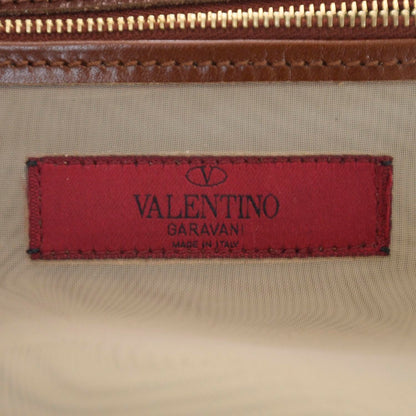 Valentino Garavani Calfskin Punched Lace Floral Tote Cognac 7 of 8