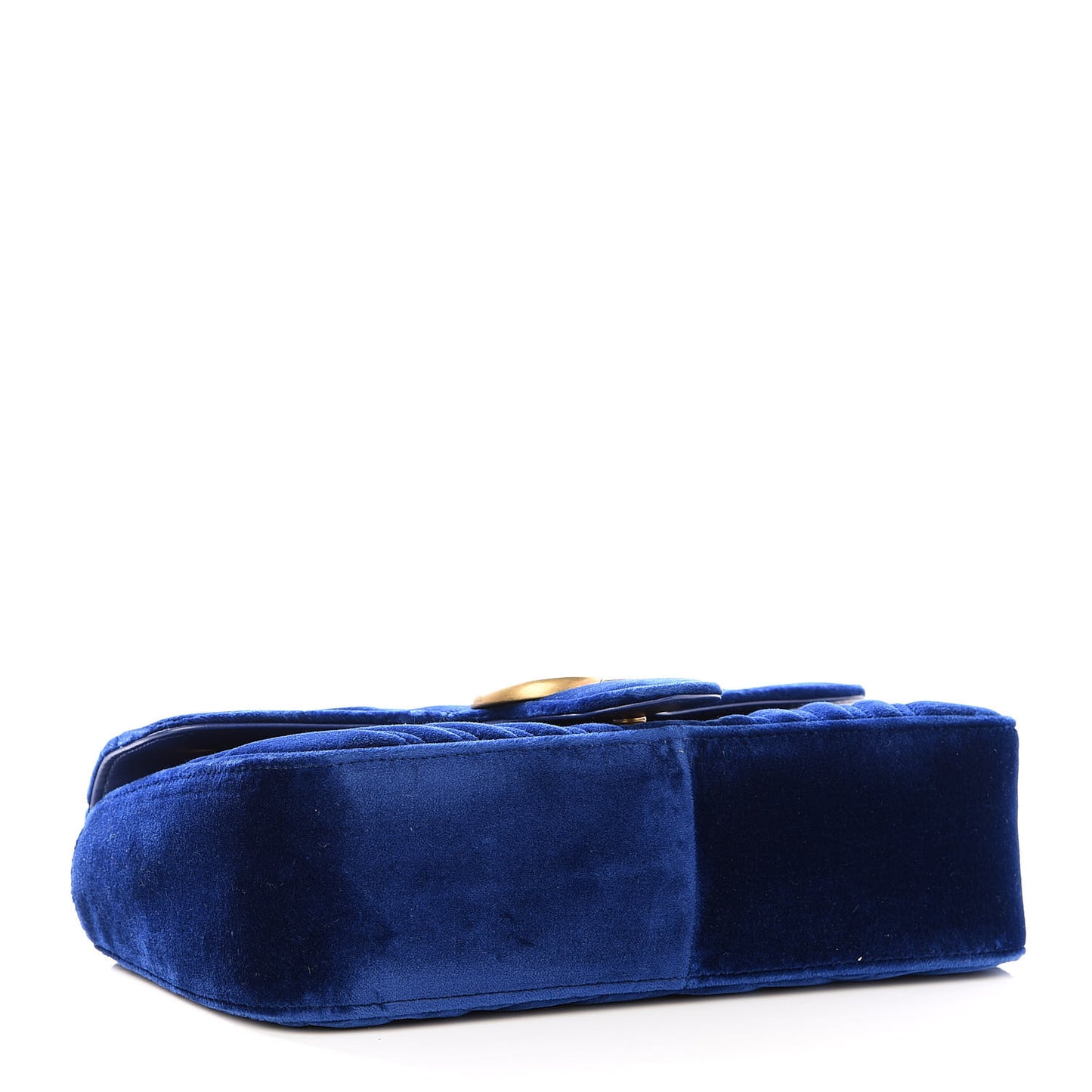Velvet Matelasse Small GG Marmont Shoulder Bag Cobalt Blue