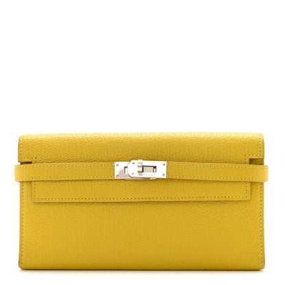 Hermes Chevre Mysore Kelly Tri-Fold Wallet Cumin 1 of 13
