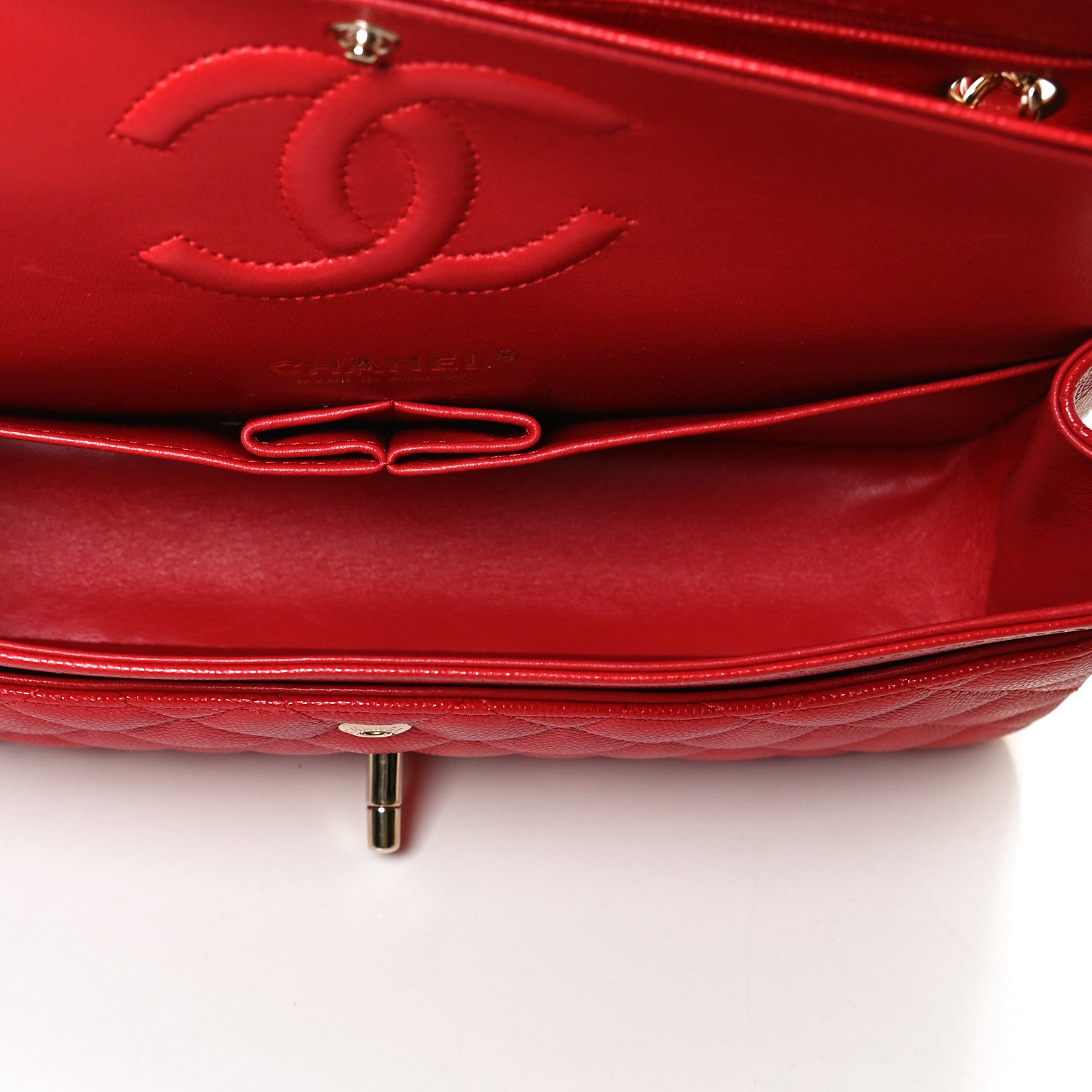 Chanel Caviar Quilted Medium Double Flap Red 5 of 11