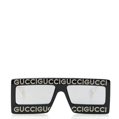 Gucci Acetate Crystal Mask-Frame Sunglasses GG0431S Black 2 of 8